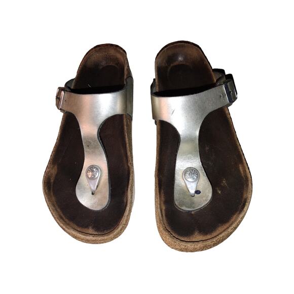 Birkenstock Gizeh sandals Silver size EU 38 US 7.5 - Picture 2 of 5